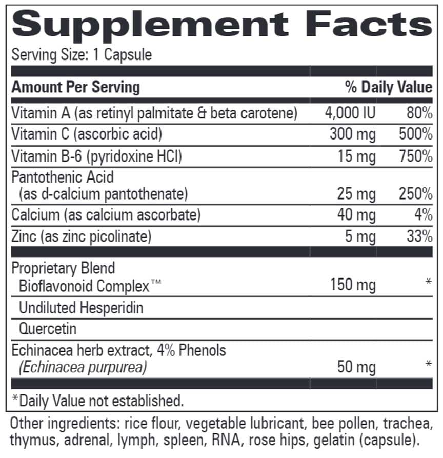 Progressive Laboratories Coryza Forte Ingredients