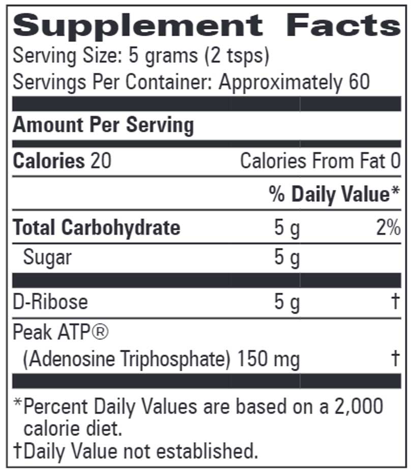 Progressive Laboratories D-Ribose with PEAK ATP Ingredients
