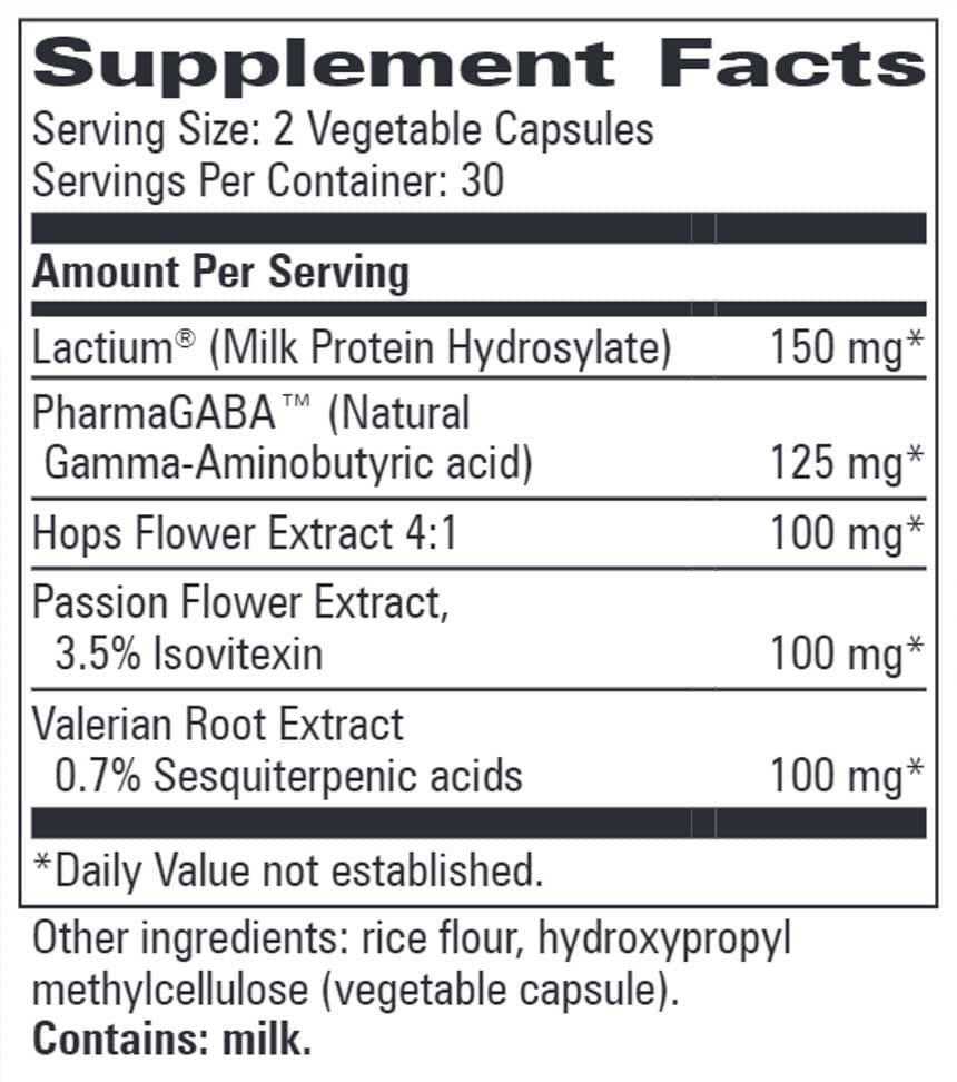 Progressive Laboratories Gaba-Val Ingredients