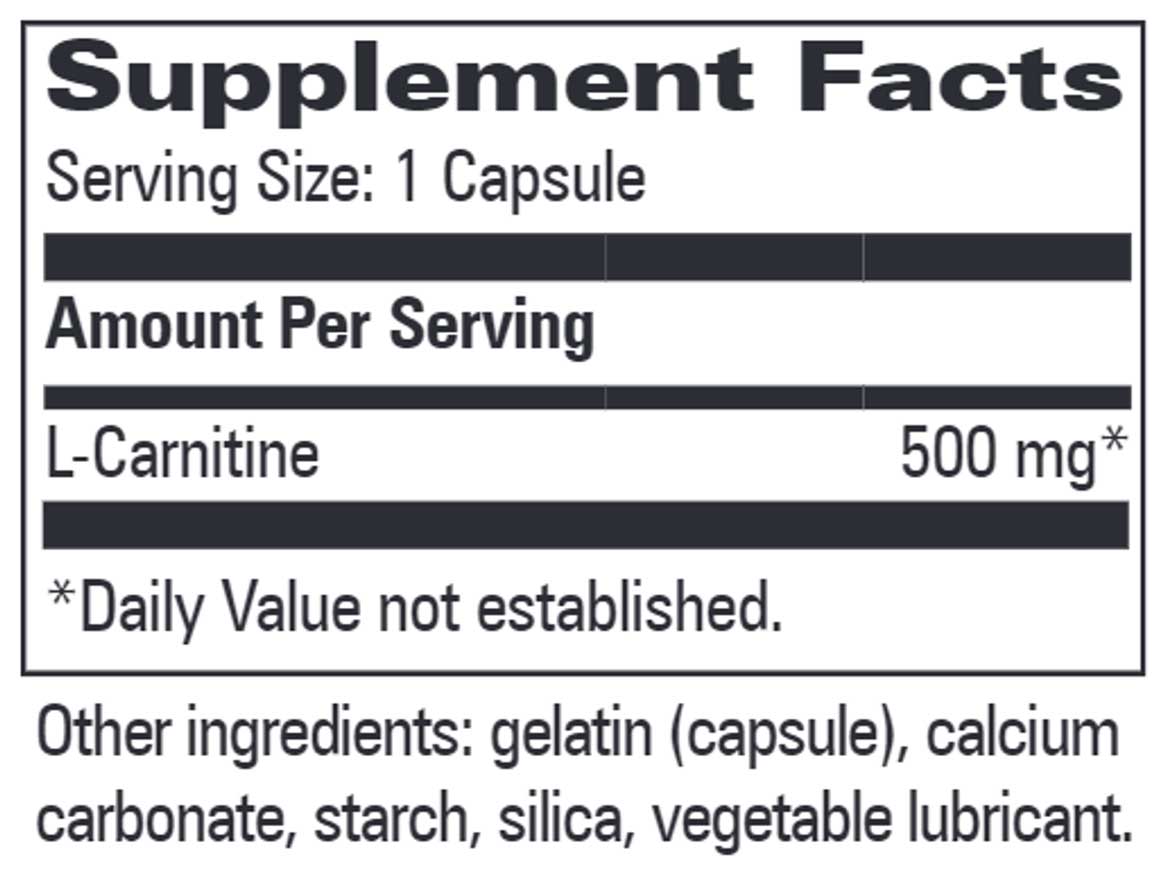 Progressive Laboratories L-Carnitine 500 Ingredients
