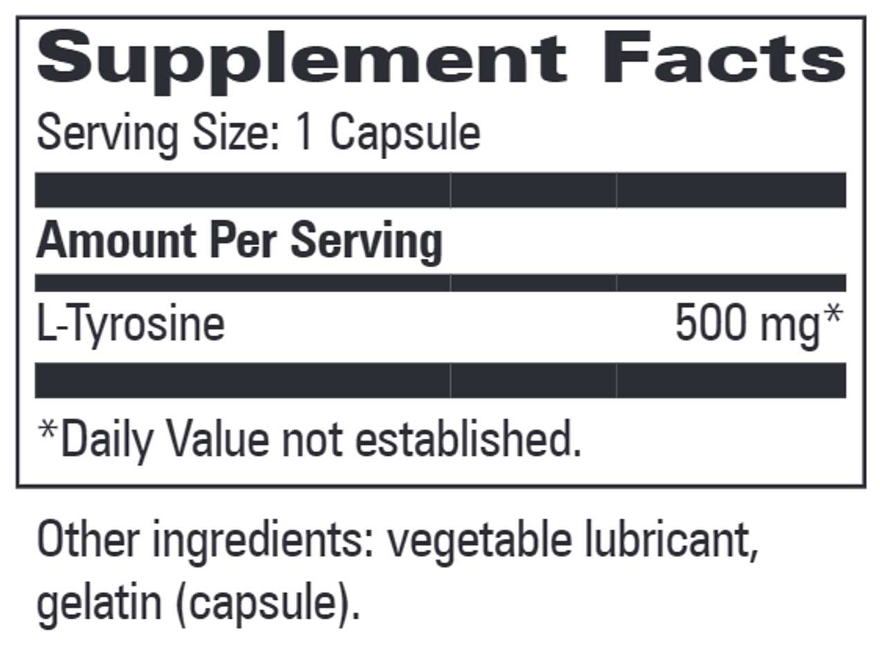 Progressive Laboratories L-Tyrosine 500 mg Ingredients