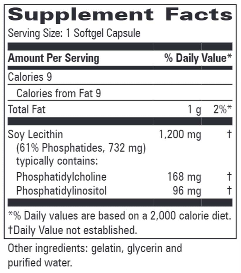 Progressive Laboratories Lecithin Capsules Ingredients