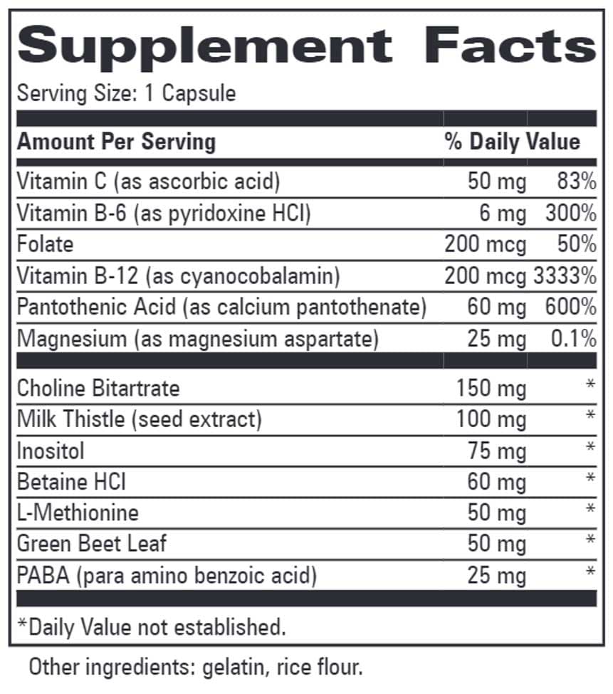 Progressive Laboratories Lipotrope Ingredients