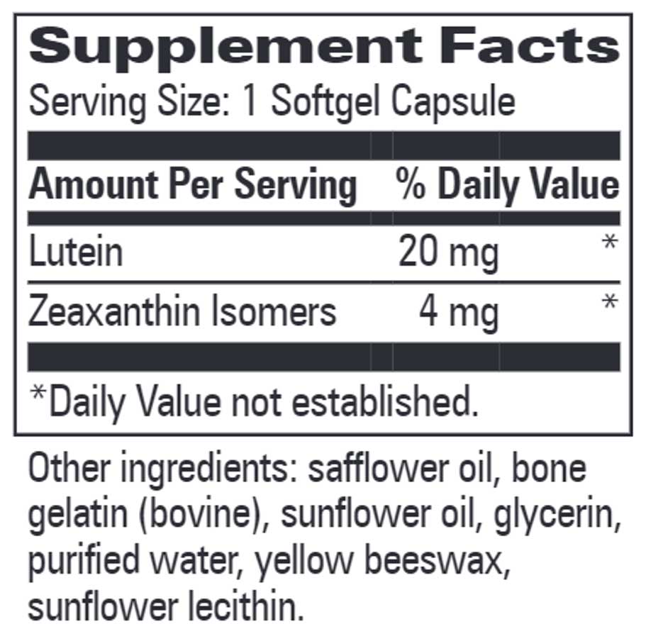 Progressive Laboratories Lutein Zeaxanthin Ingredients 