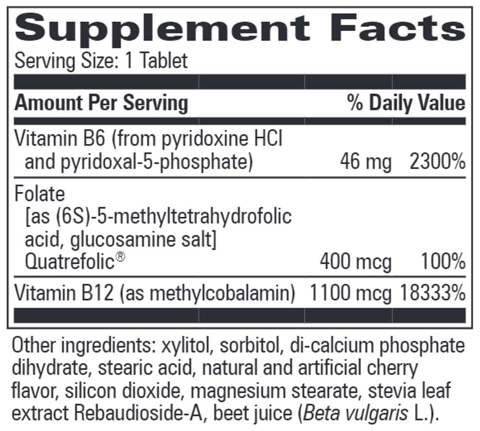 Progressive Laboratories Methyl B12 Ingredients
