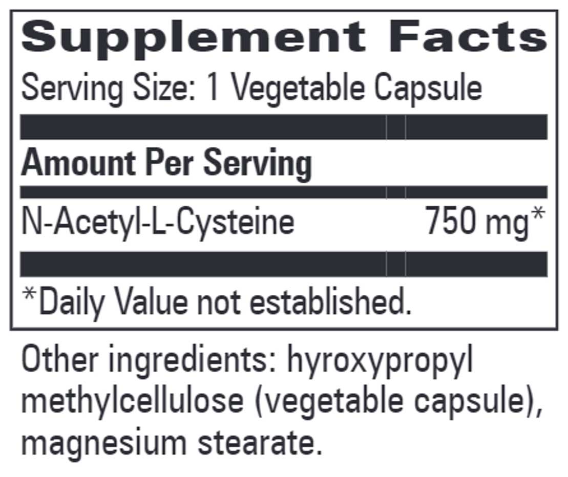 Progressive Laboratories N-Acetyl-L-Cysteine Ingredients