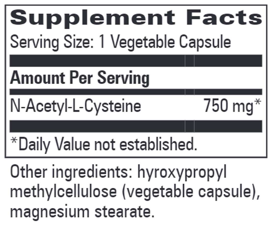 Progressive Laboratories N-Acetyl-L-Cysteine Ingredients 