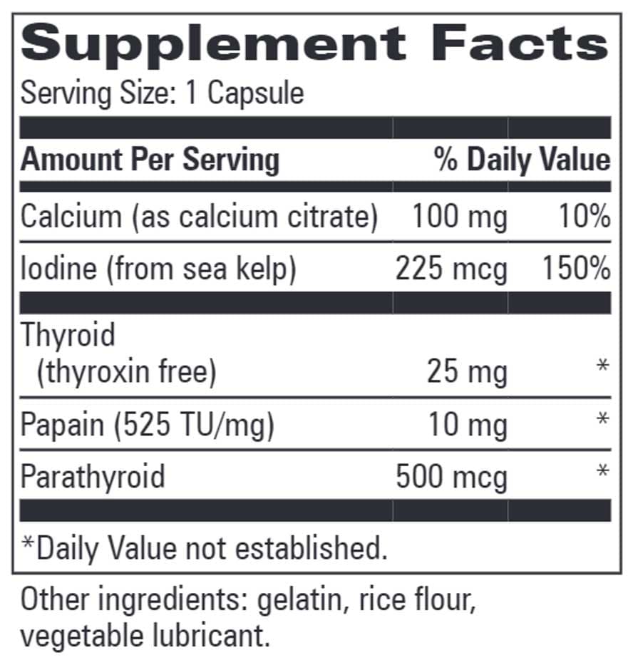 Progressive Laboratories Para Thyrolate Ingredients