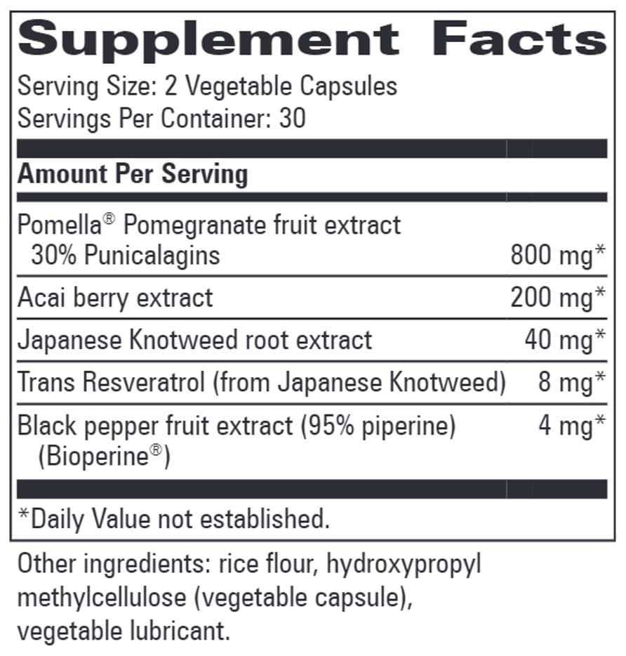 Progressive Laboratories Pomegranate with Super Fruits Ingredients