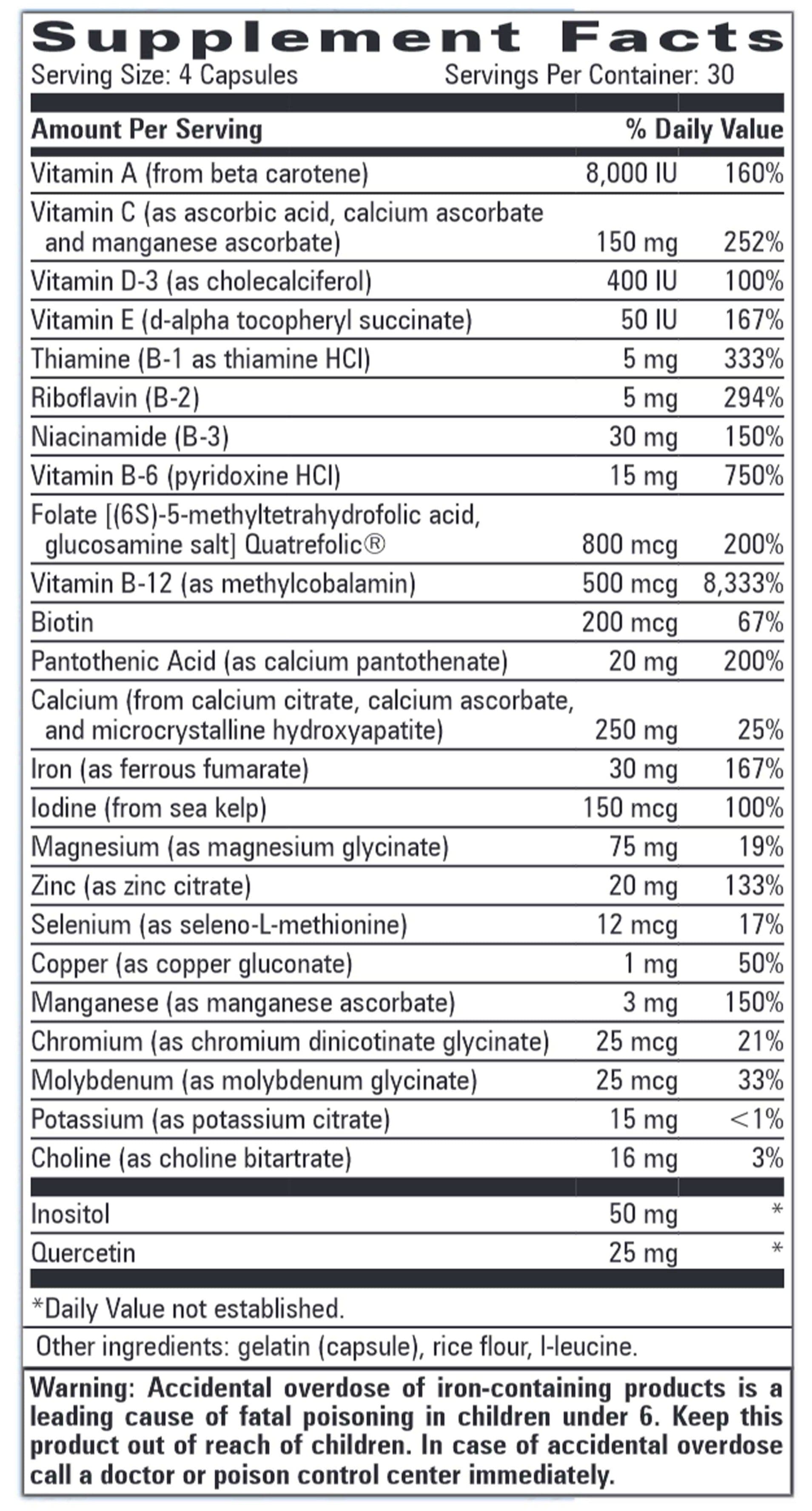 Progressive Laboratories Prenatal Multiple Ingredients