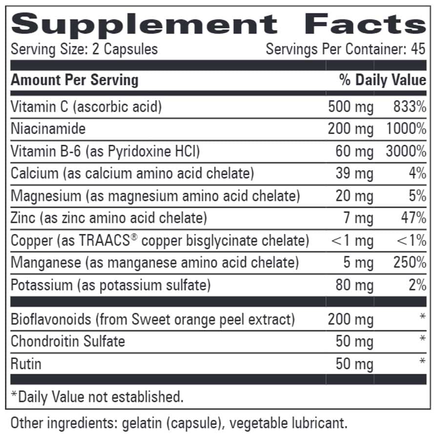 Progressive Laboratories Rehab Forte Ingredients