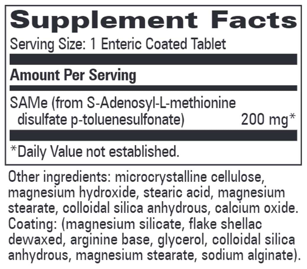 Progressive Laboratories SAMe-200 Ingredients