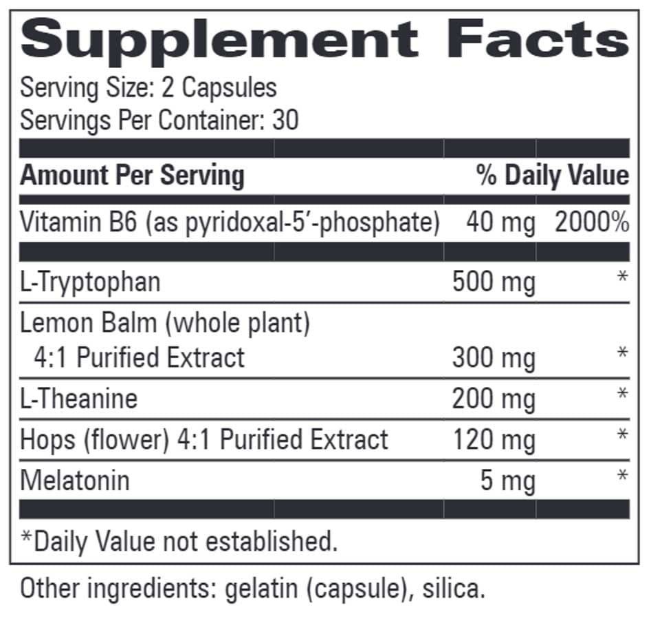 Progressive Laboratories Twilight Time Ingredients