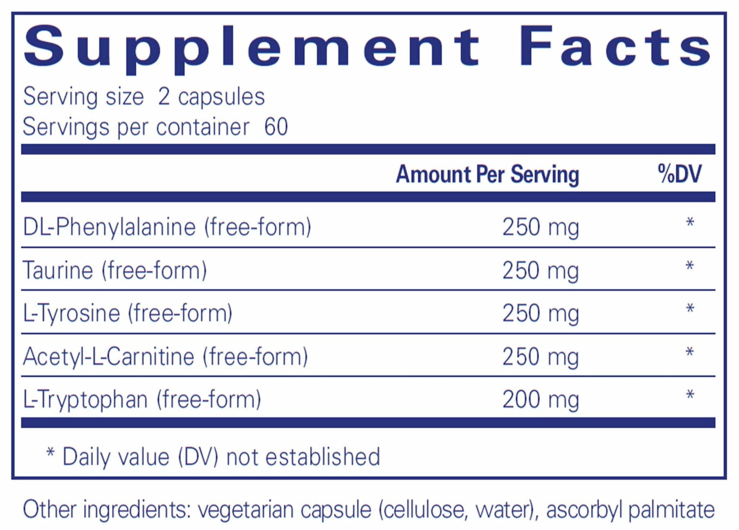 Pure Encapsulations Cognitive Aminos Ingredients