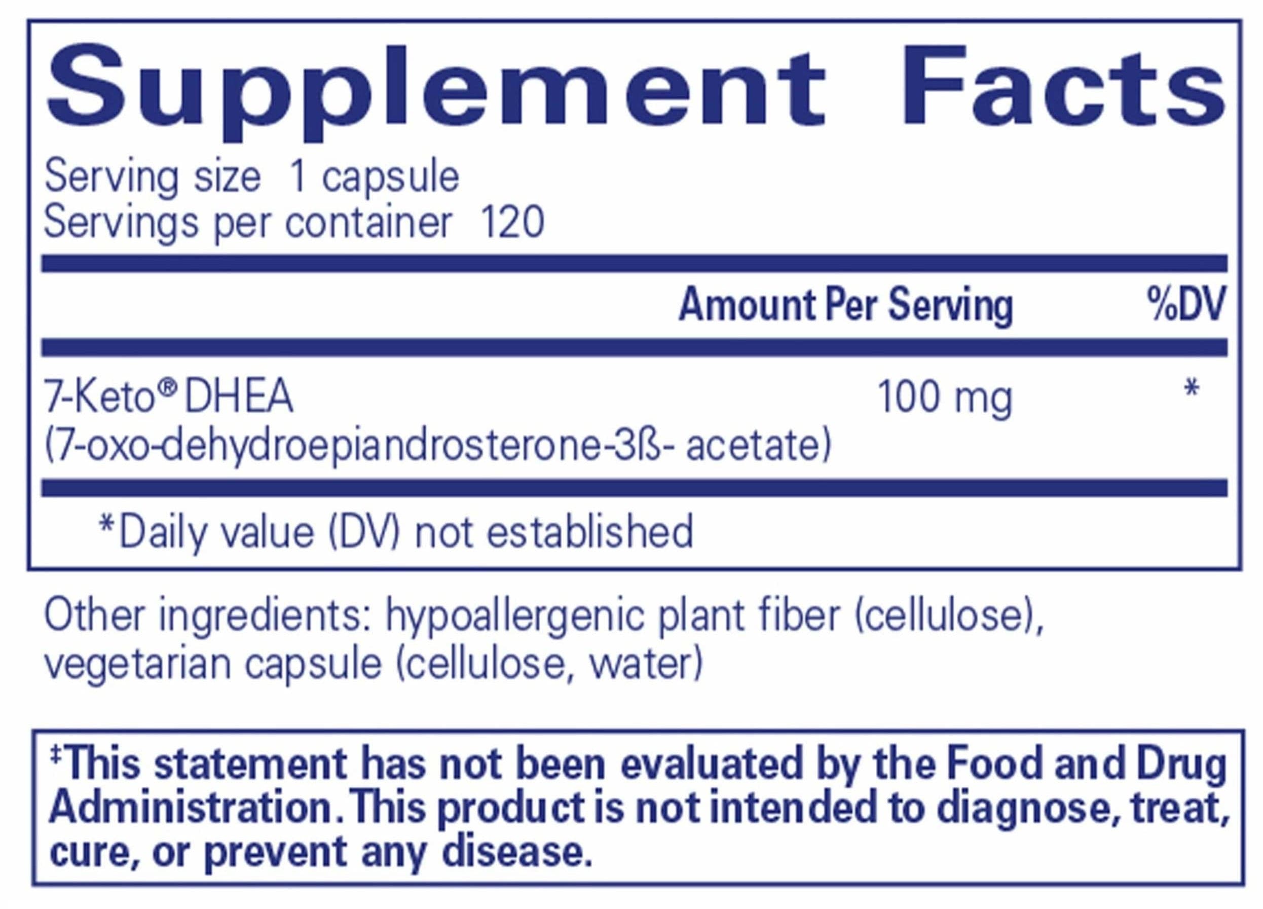 Pure Encapsulations 7-Keto DHEA 100mg Ingredients