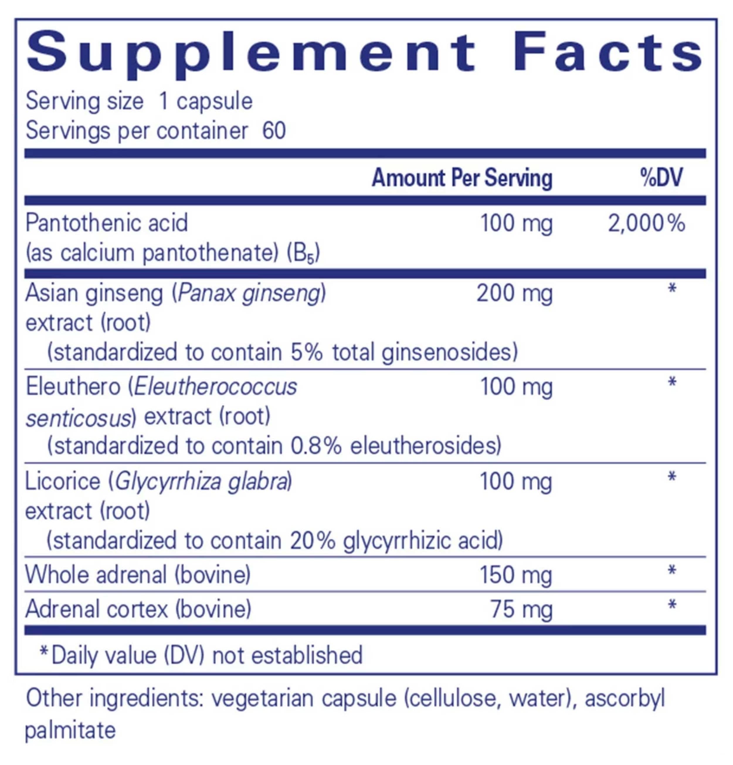 Pure Encapsulations ADR Formula Ingredients