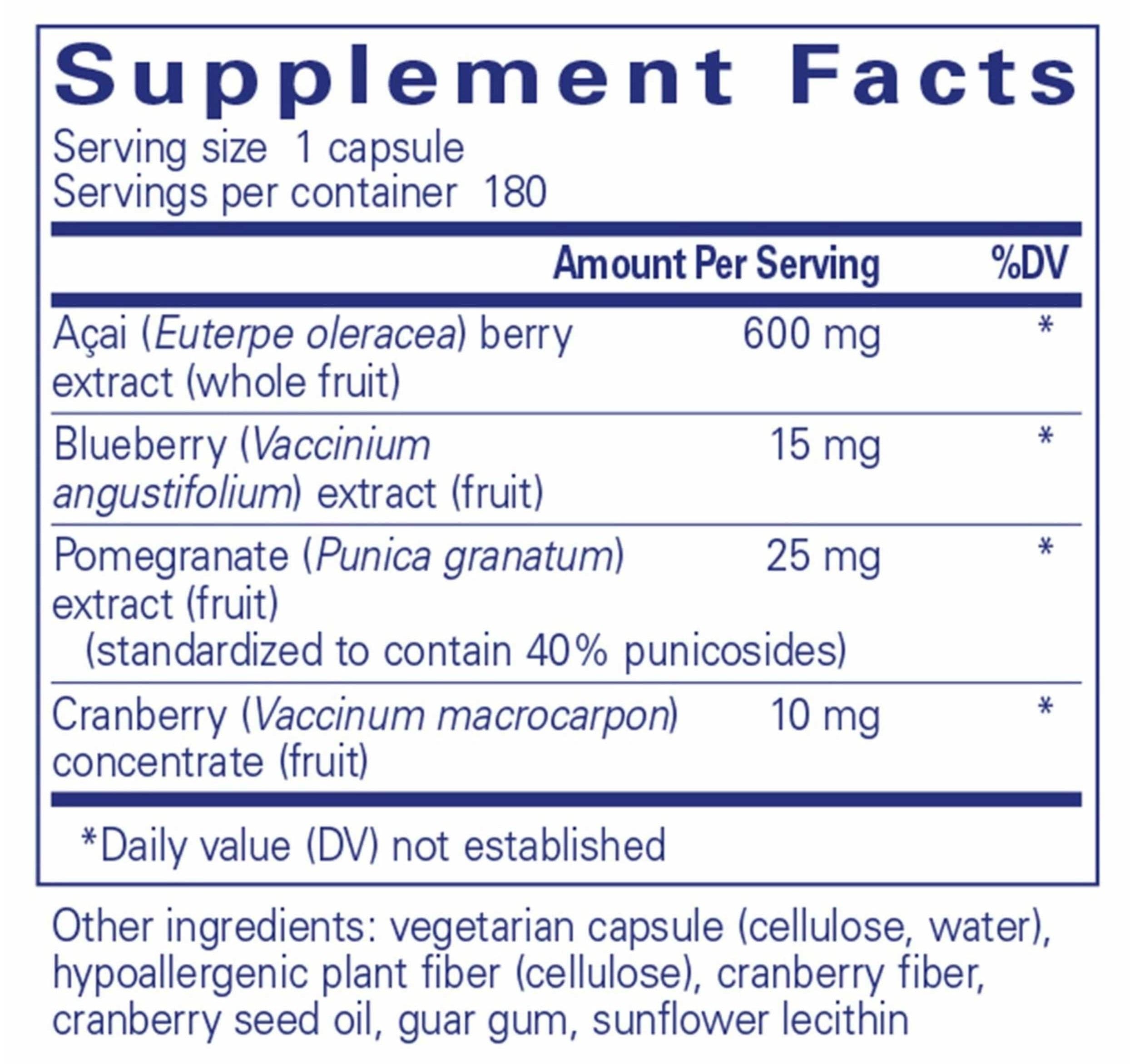 Pure Encapsulations Acai 600 Ingredients