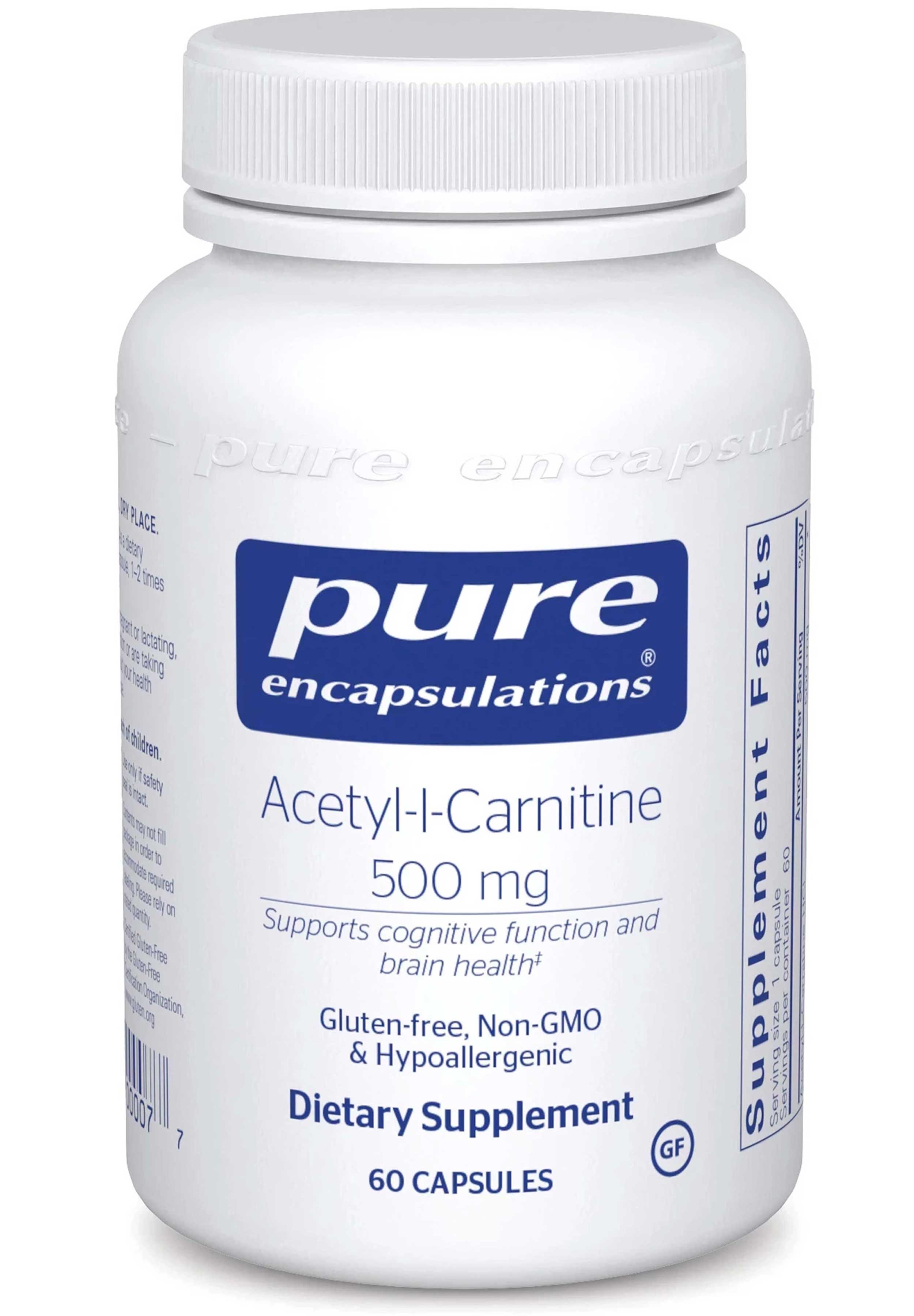Pure Encapsulations - Acetyl-L-Carnitine - 500 Mg - 60 Capsules Pure Encapsulations - Acetyl-L-Carnitine - 500 Mg - 60 Capsules