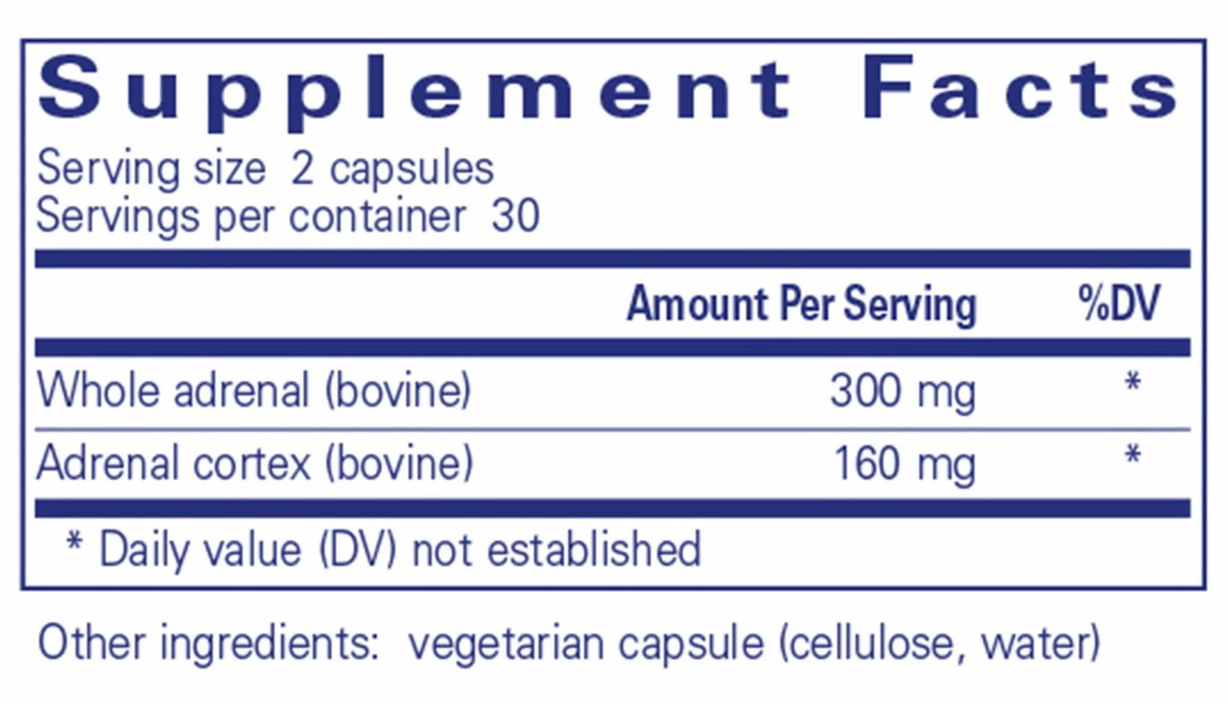 Pure Encapsulations Adrenal Ingredients