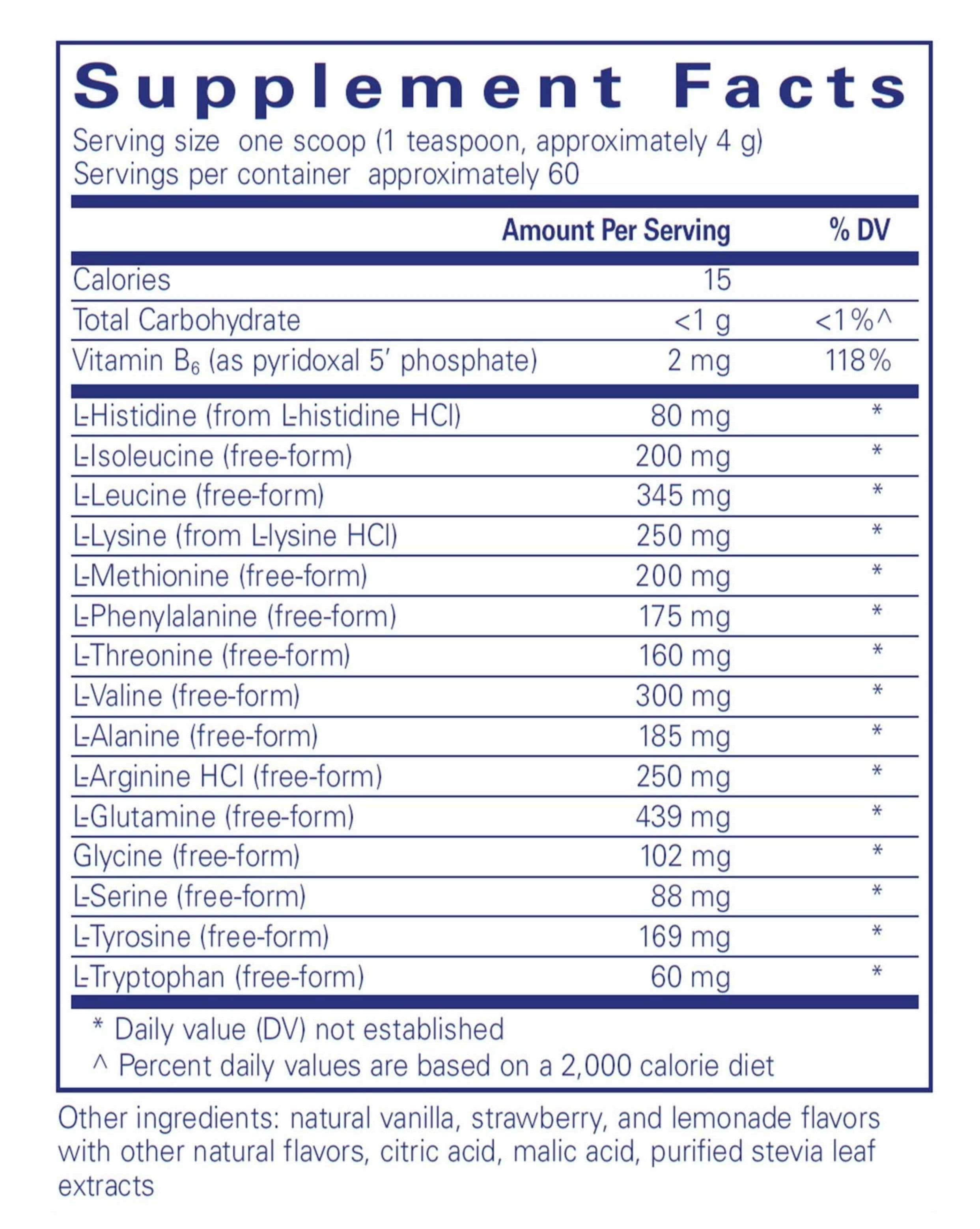 Pure Encapsulations Amino Replete Ingredients