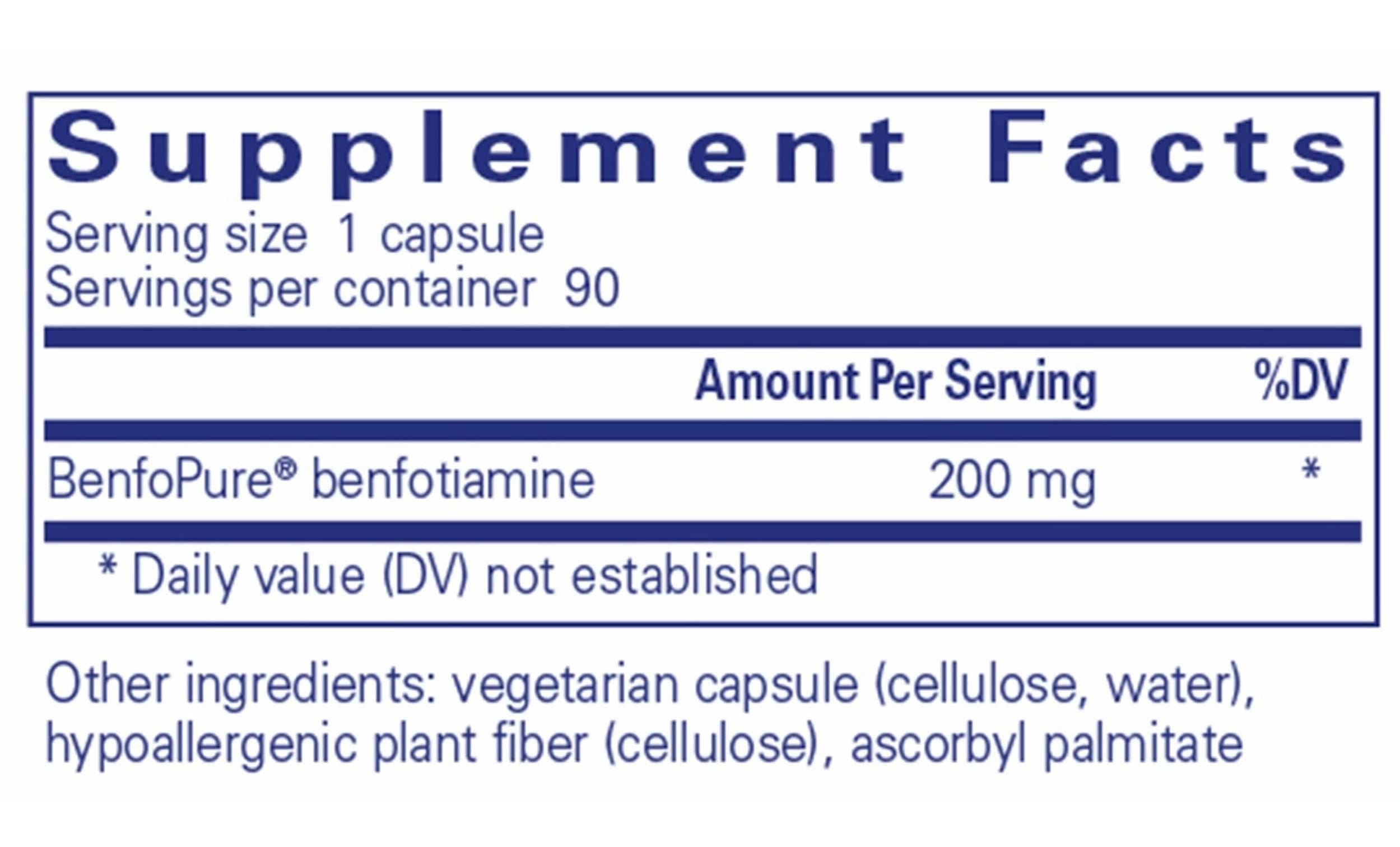 Pure Encapsulations BenfoMax Ingredients