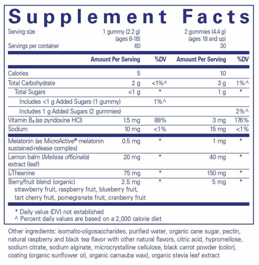 Pure Encapsulations Best-Rest Gummy Ingredients