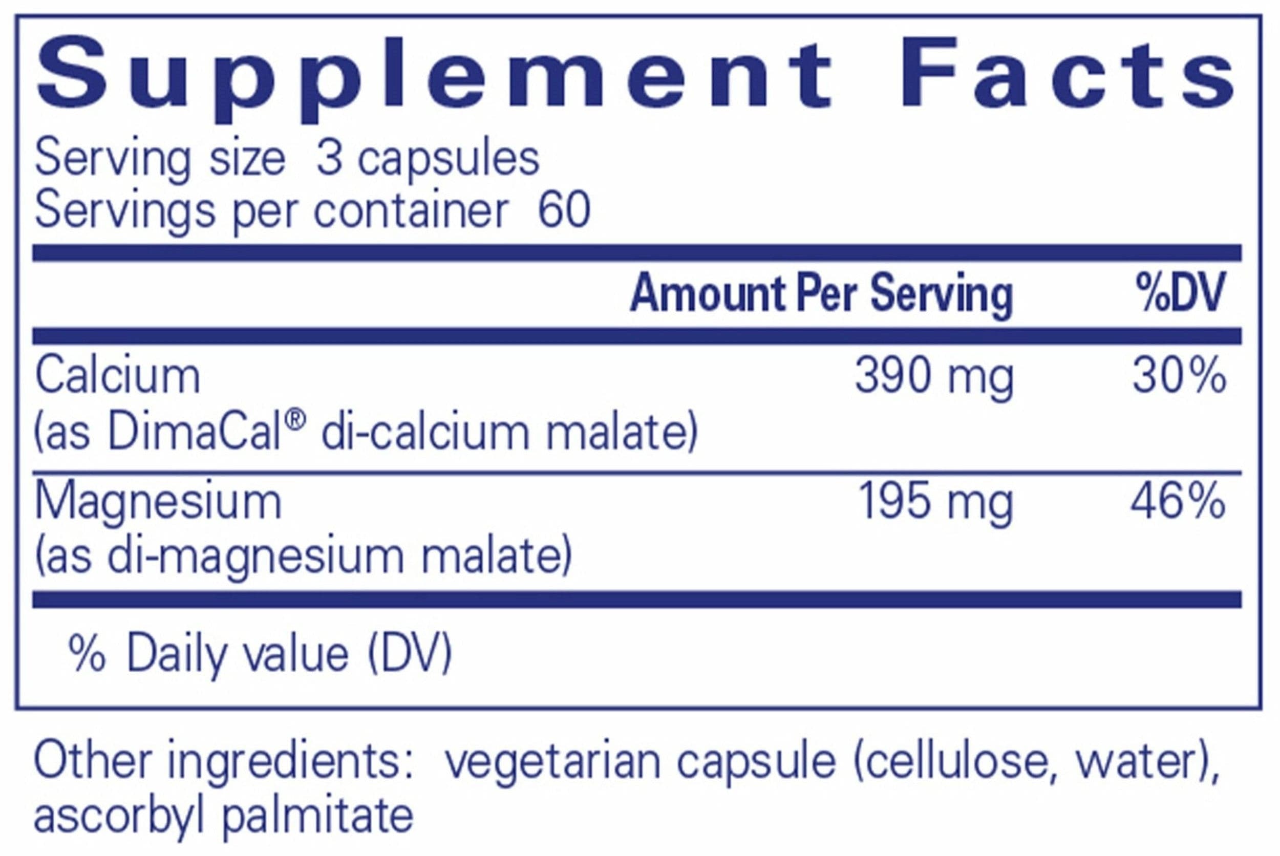 Pure Encapsulations Cal/Mag 2:1 (malate) Ingredients