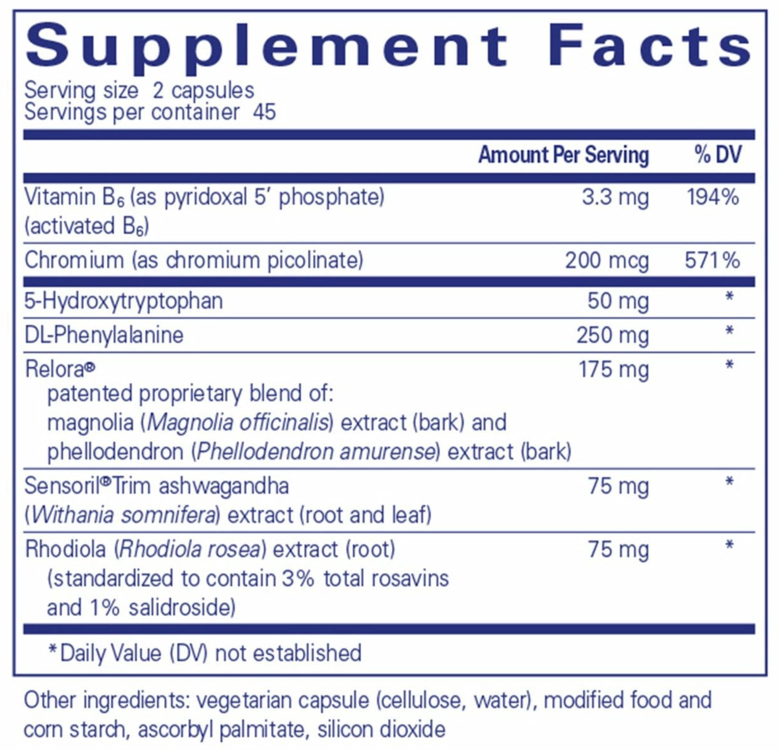 Pure Encapsulations CarbCrave Complex Ingredients