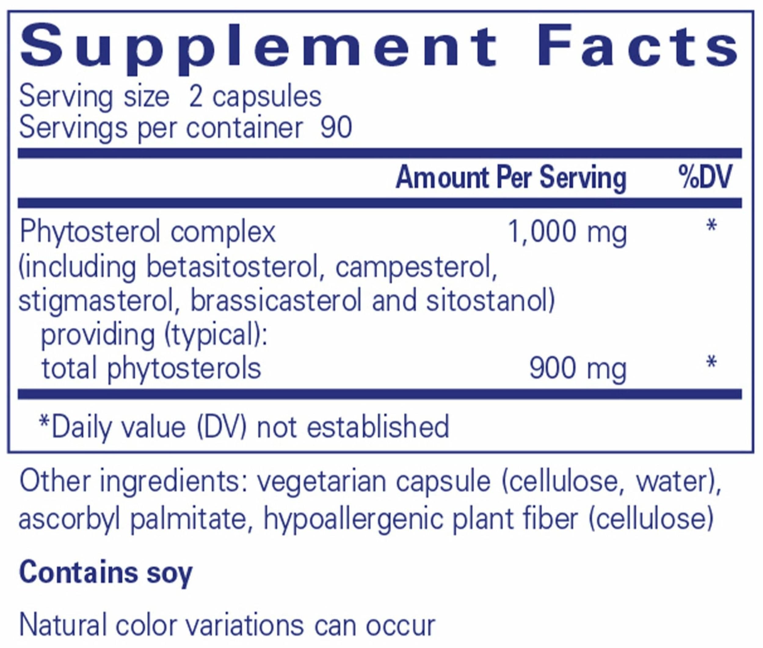Pure Encapsulations CholestePure Ingredients