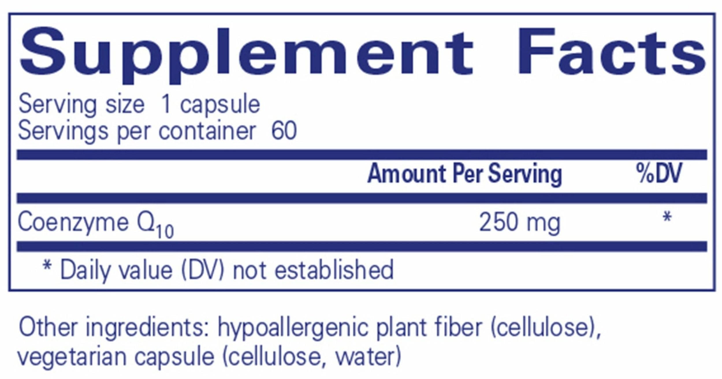 Pure Encapsulations CoQ10 Ingredients