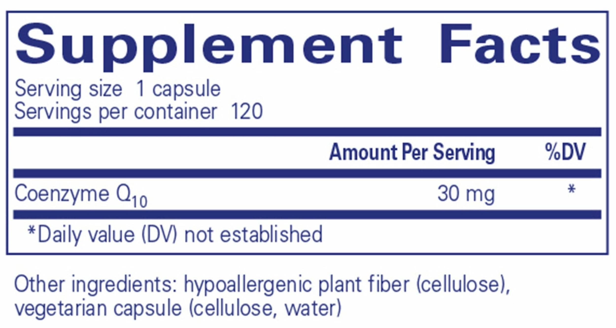 Pure Encapsulations CoQ10 Ingredients