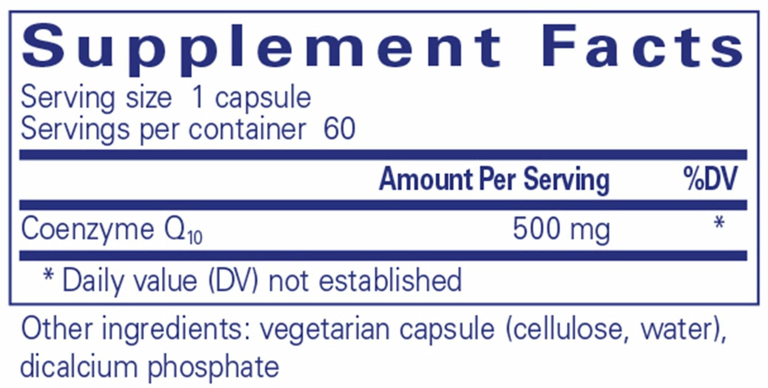 Pure Encapsulations CoQ10 Ingredients