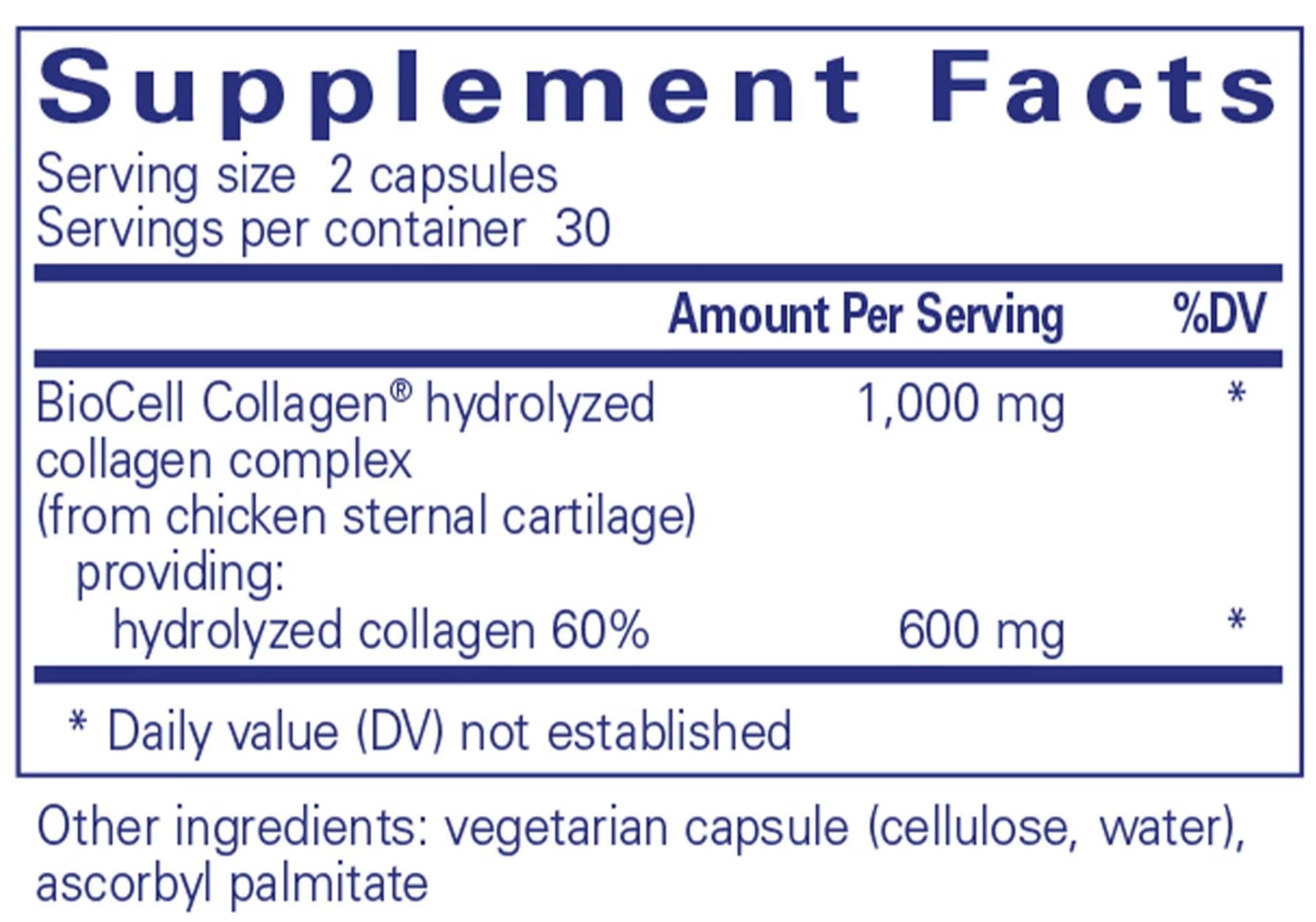 Pure Encapsulations Collagen JS Ingredients