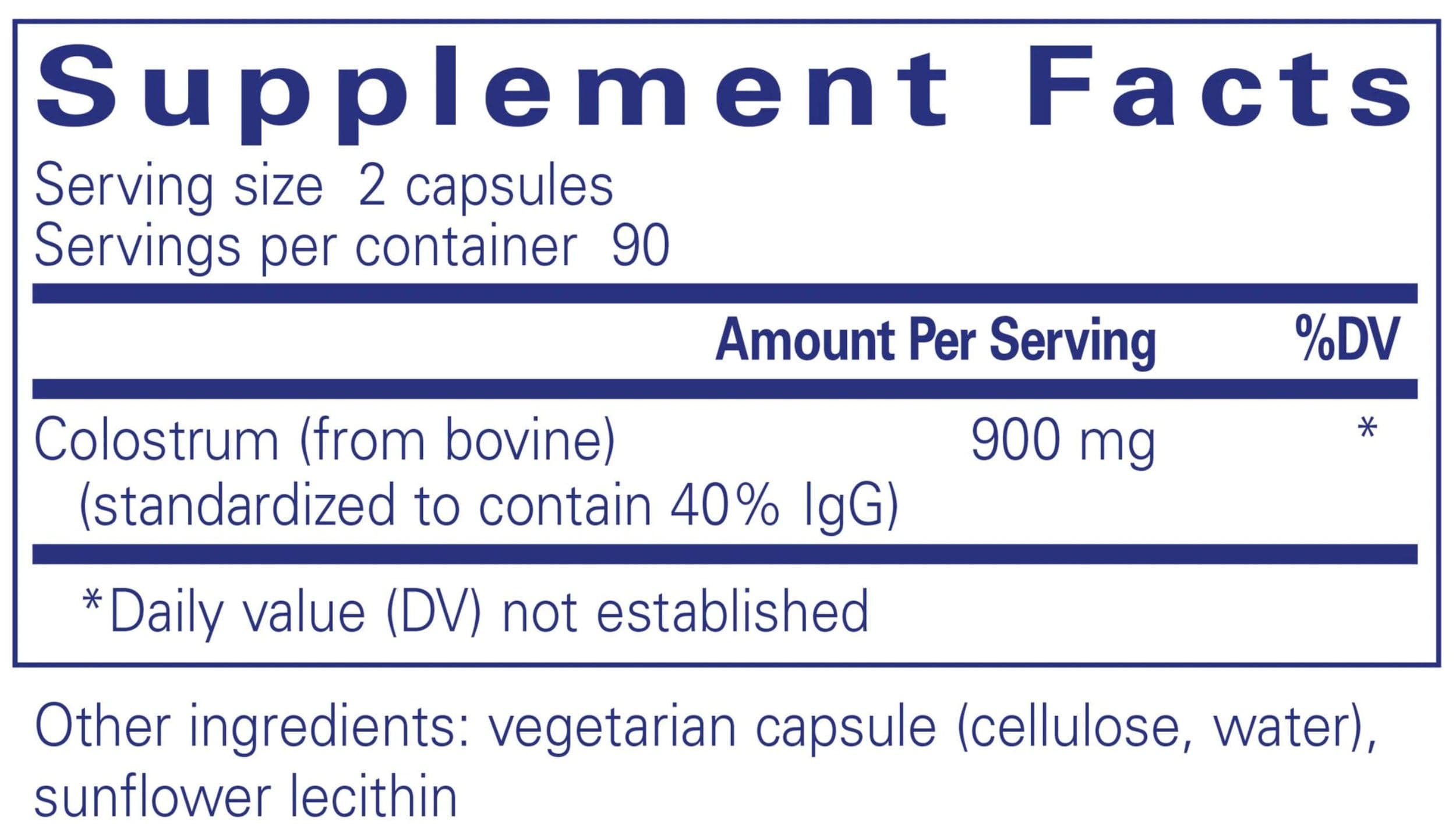 Pure Encapsulations Colostrum Ingredients