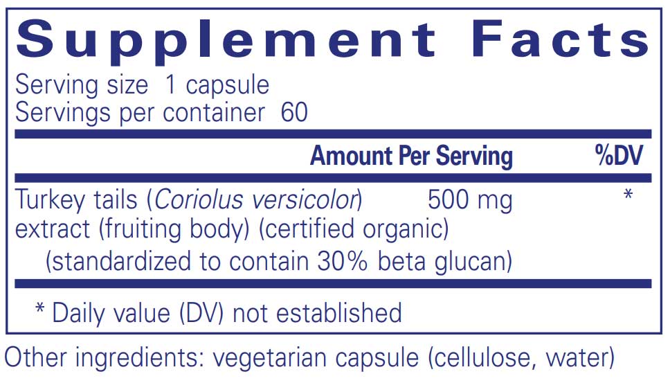 Pure Encapsulations Coriolus Extract Ingredients