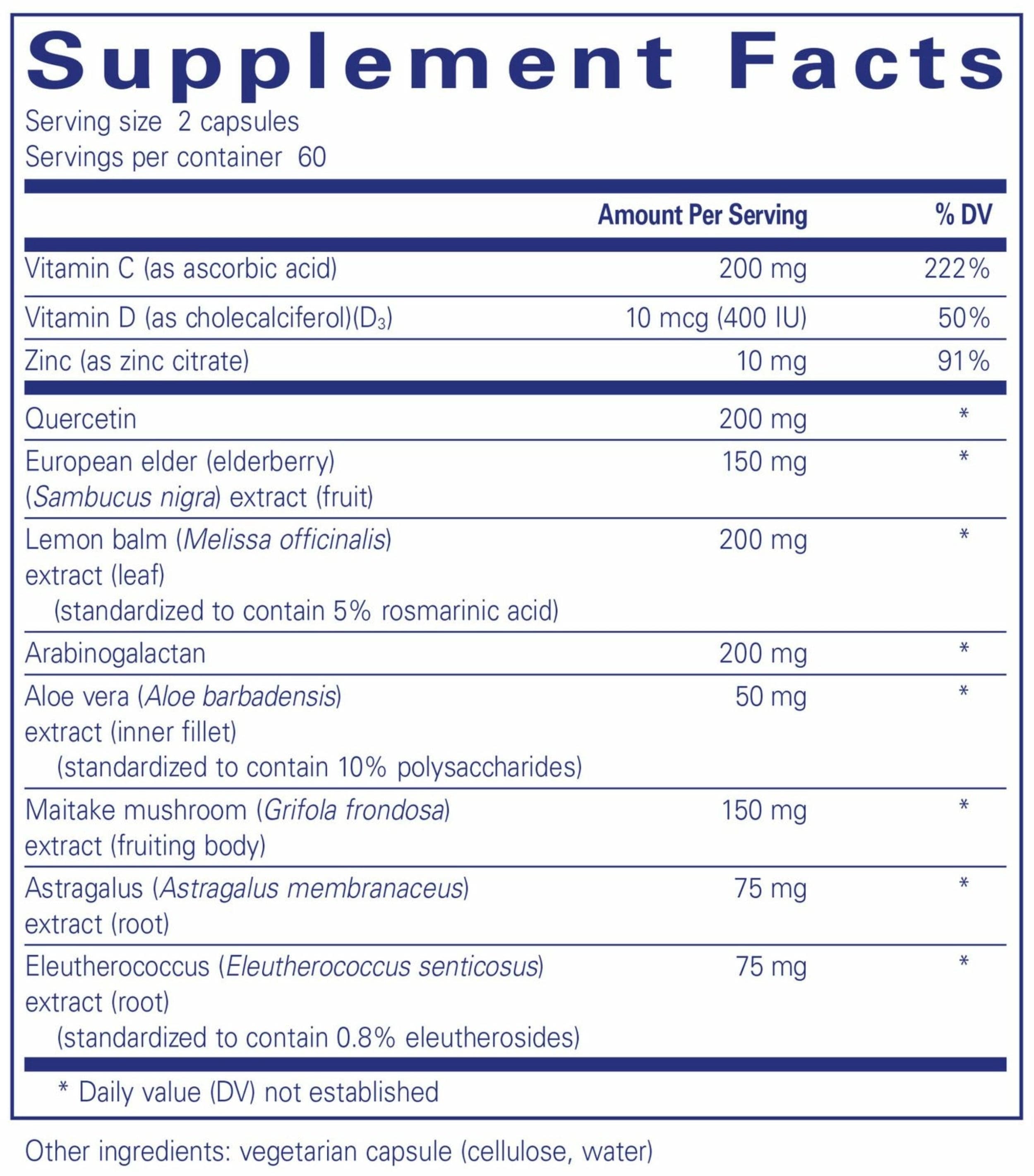 Pure Encapsulations Daily Immune Ingredients