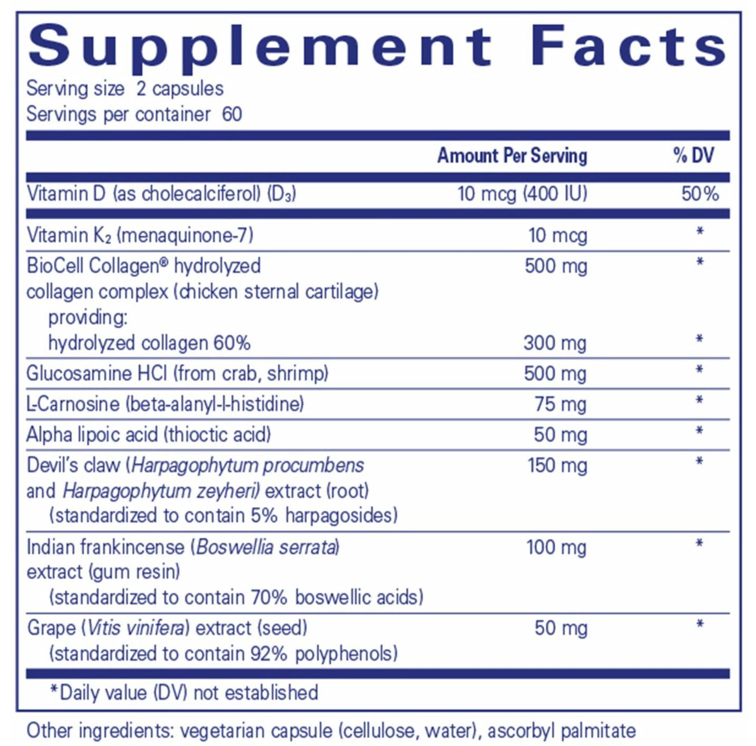 Pure Encapsulations Disc-Flex Ingredients