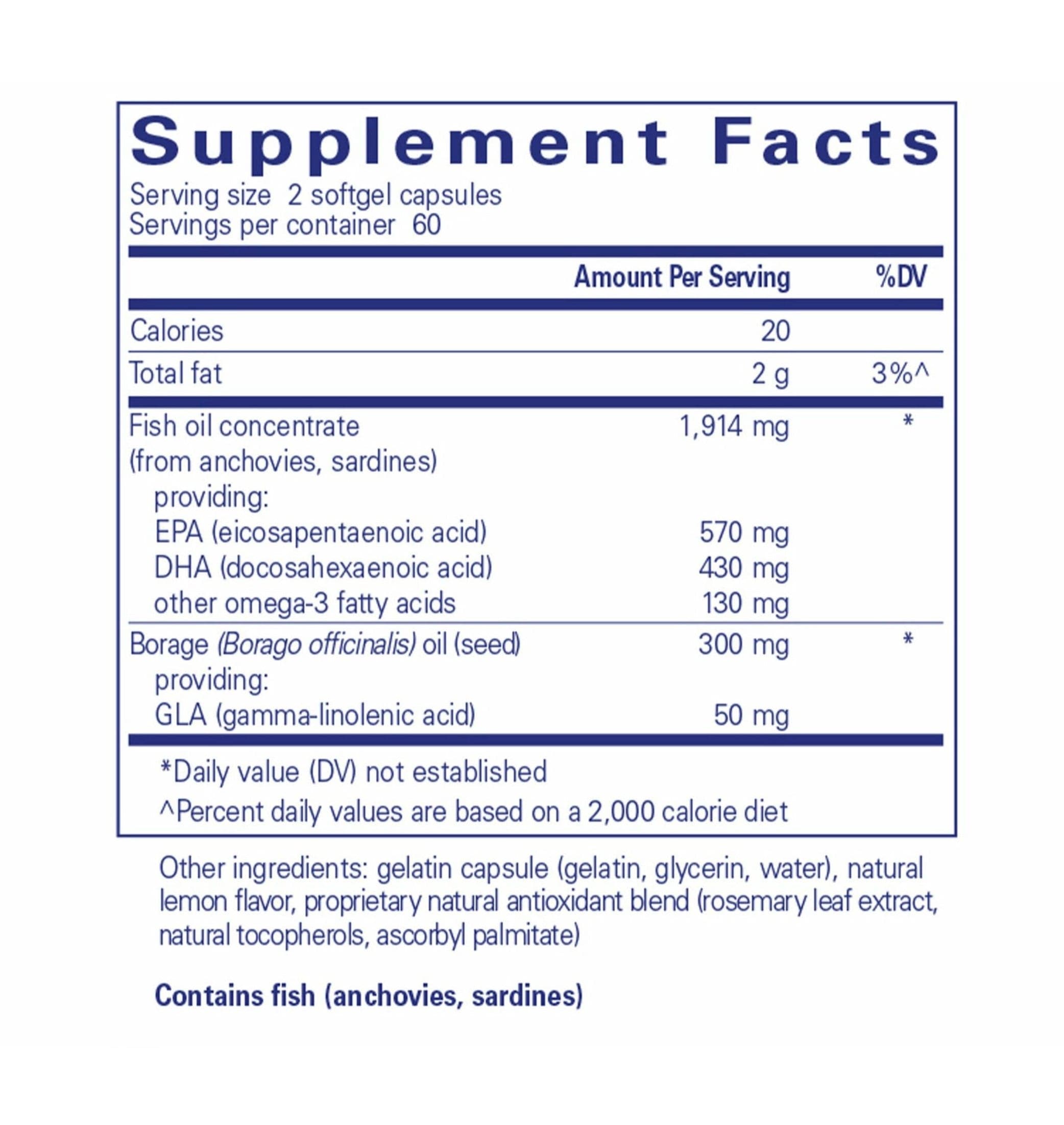 Pure Encapsulations EFA Essentials Ingredients