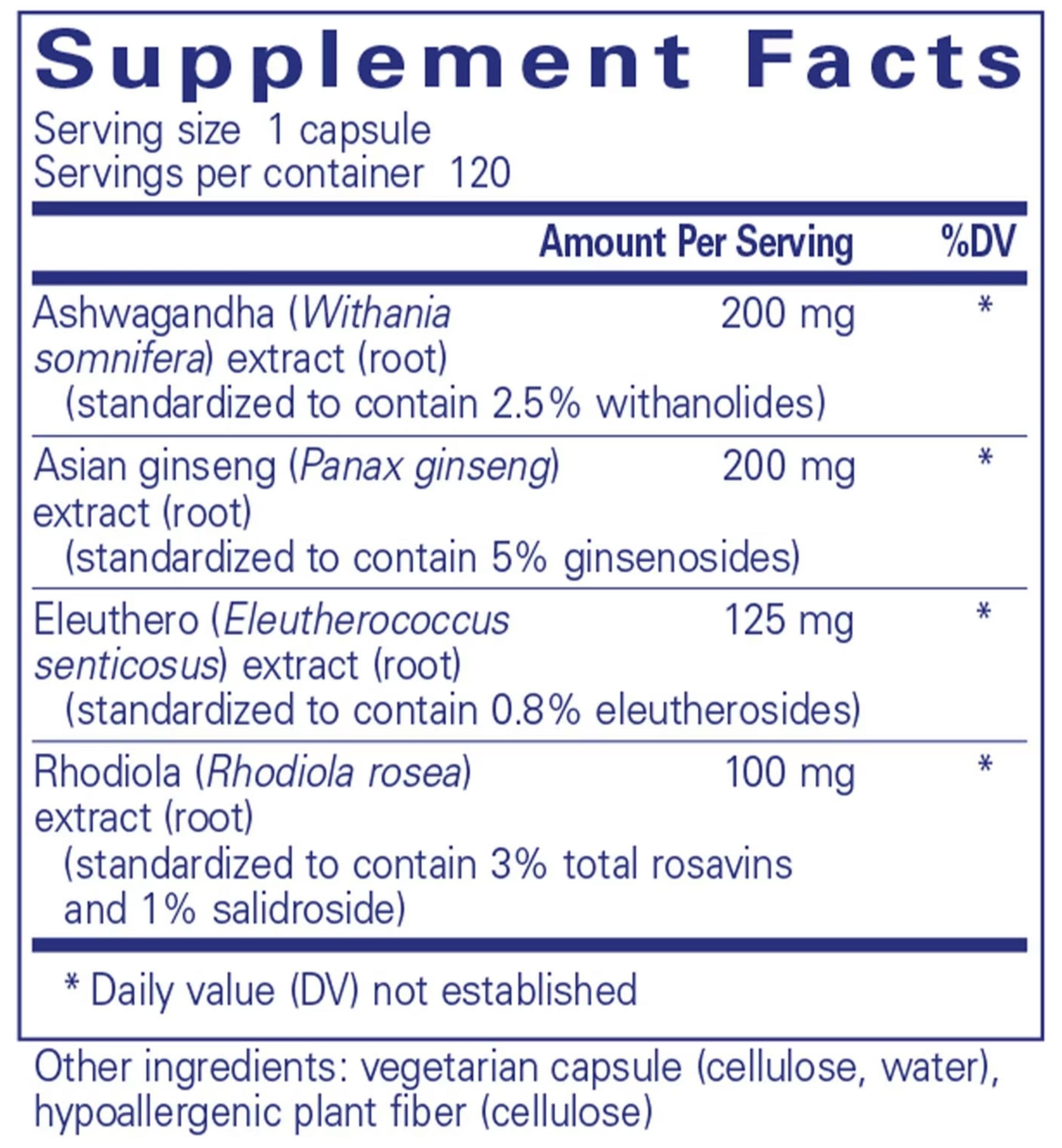 Pure Encapsulations Energy Xtra Ingredients