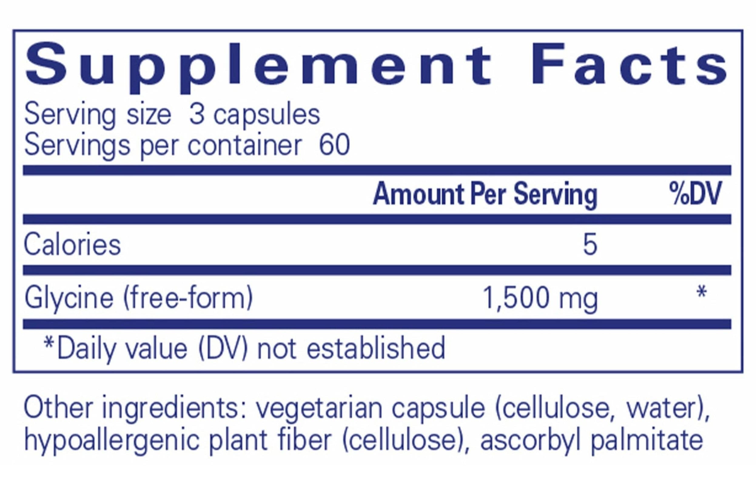 Pure Encapsulations Glycine Ingredients