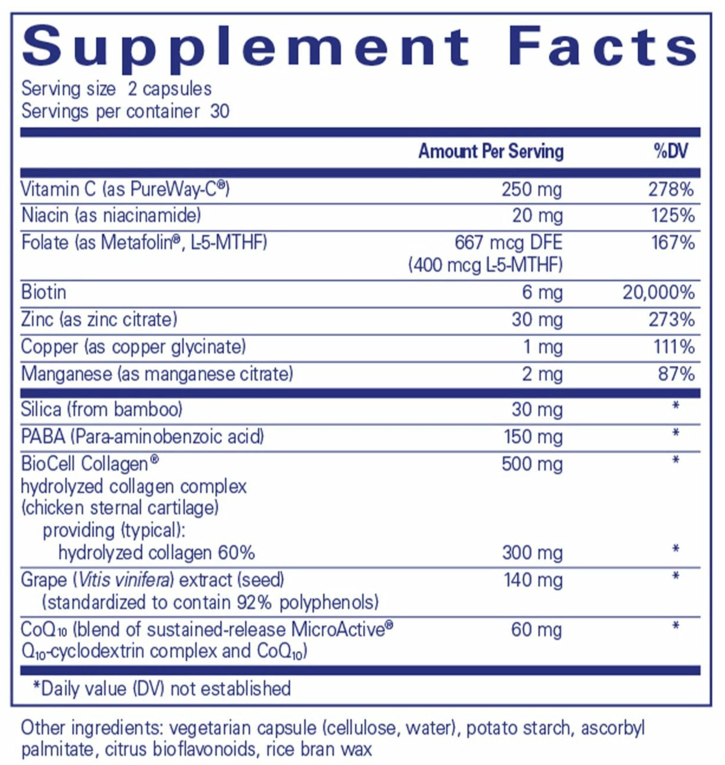 Pure Encapsulations Hair/Skin/Nails Ultra Ingredients