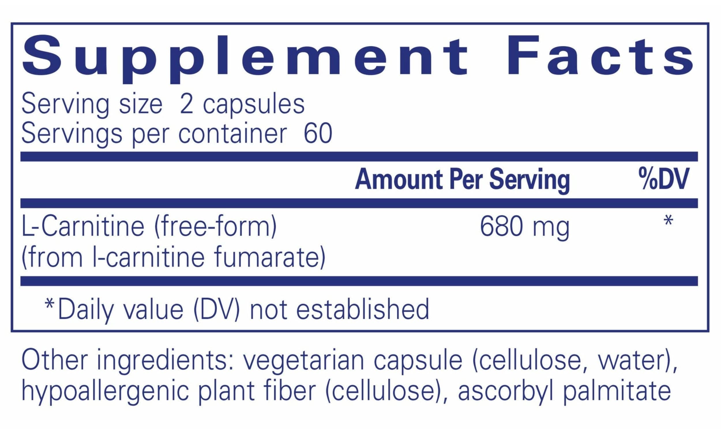 Pure Encapsulations l-Carnitine Fumarate Ingredients
