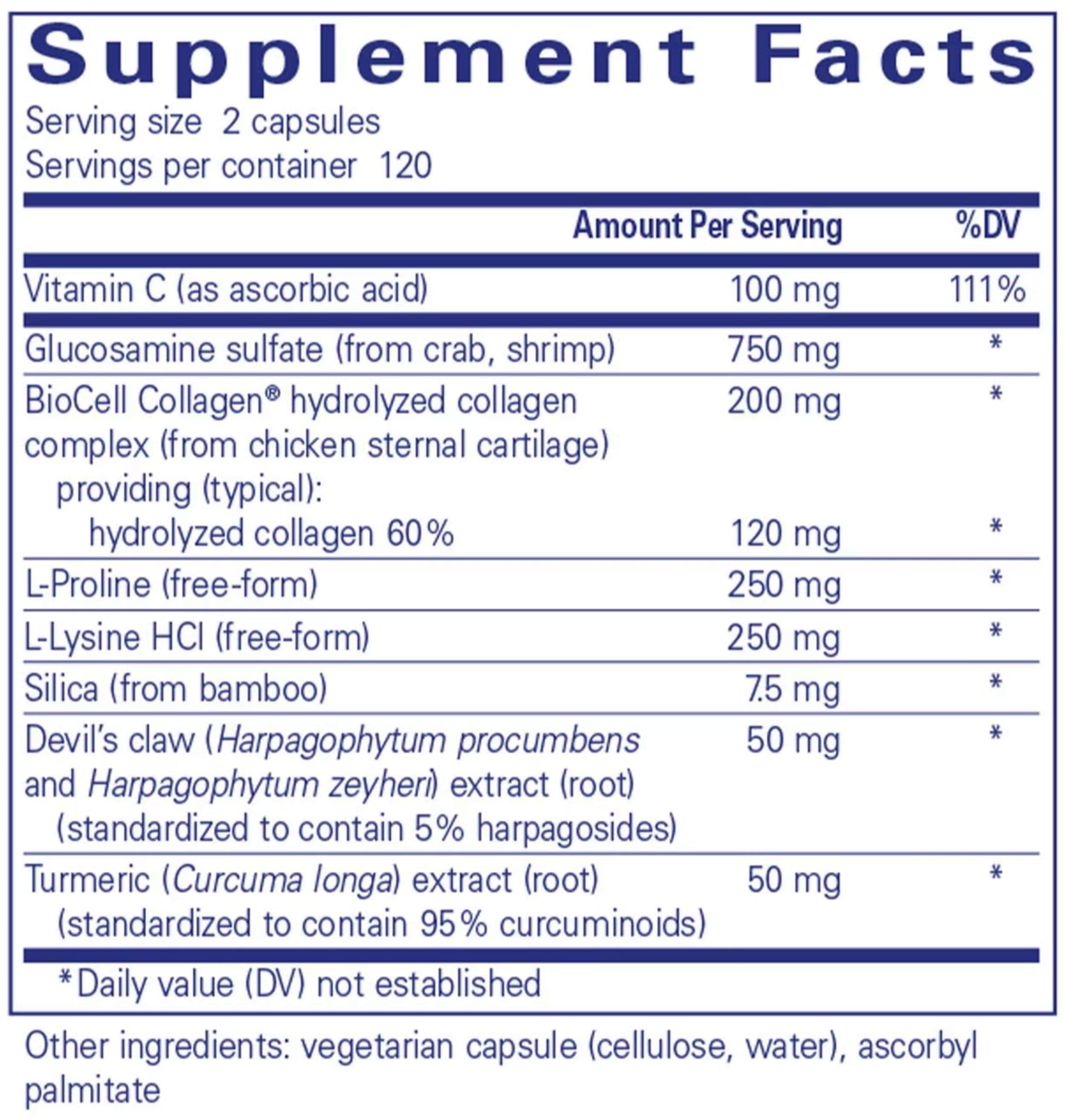 Pure Encapsulations Ligament Restore Ingredients