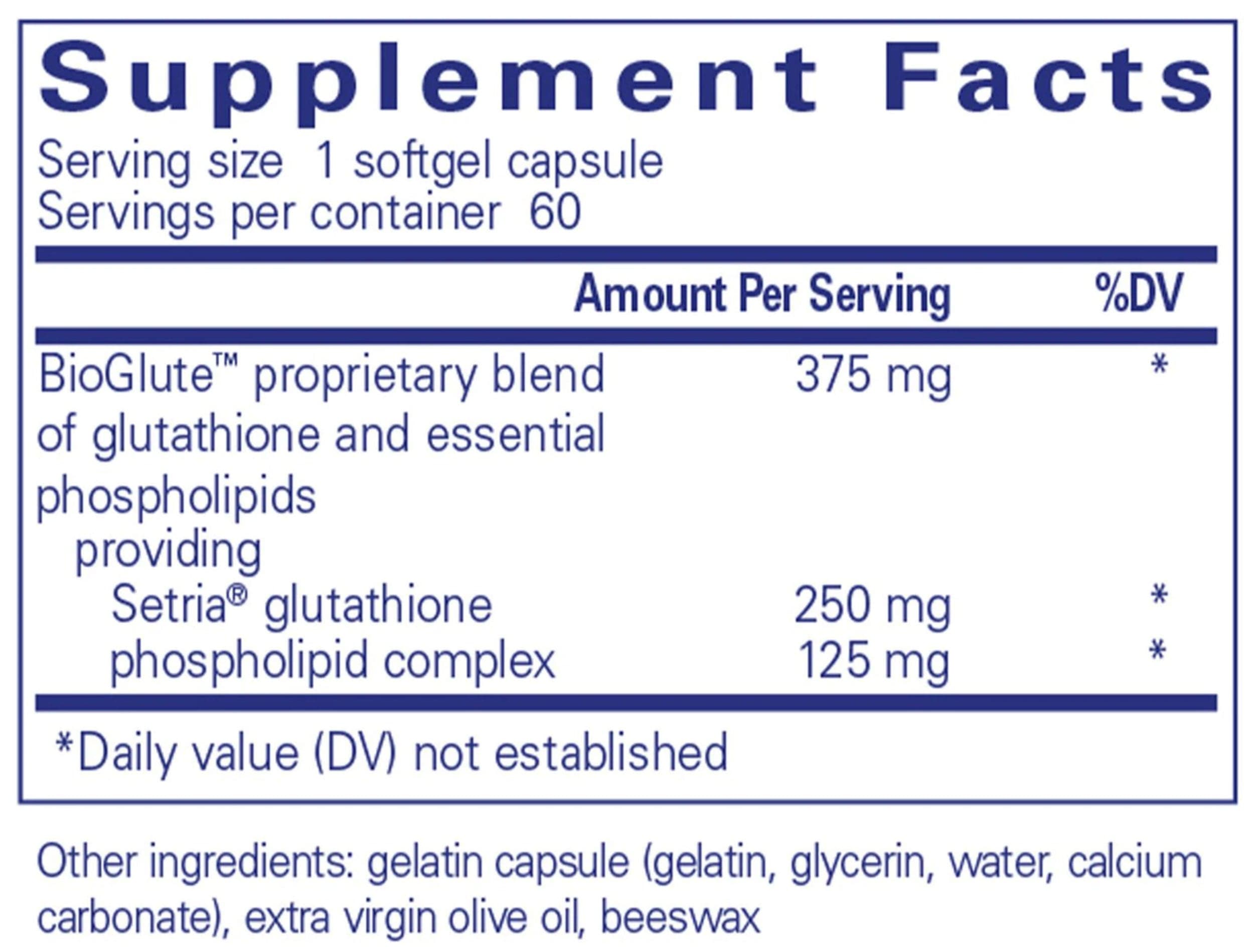 Pure Encapsulations Liposomal Glutathione Ingredients 