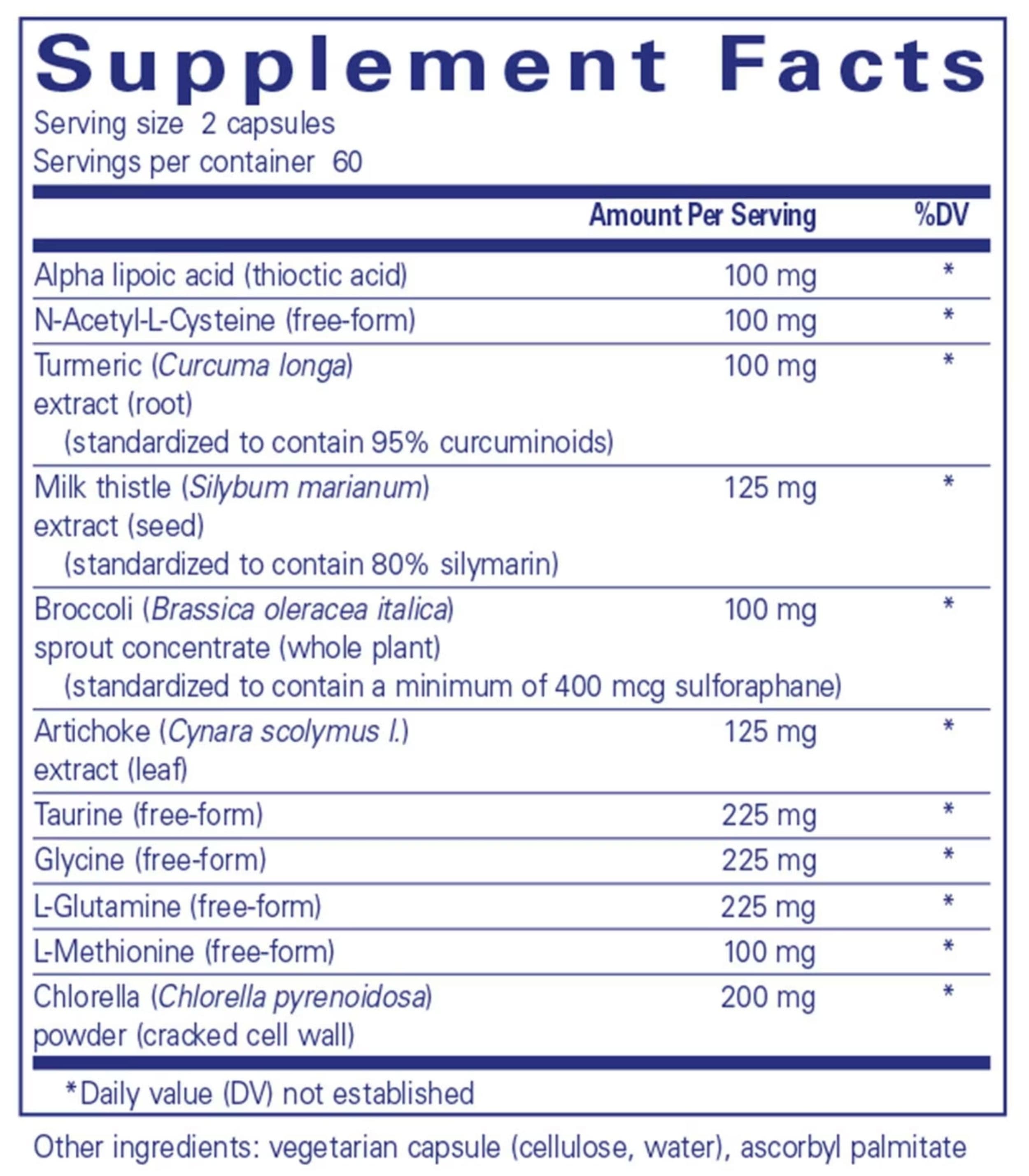 Pure Encapsulations Liver-G.I. Detox Ingredients 