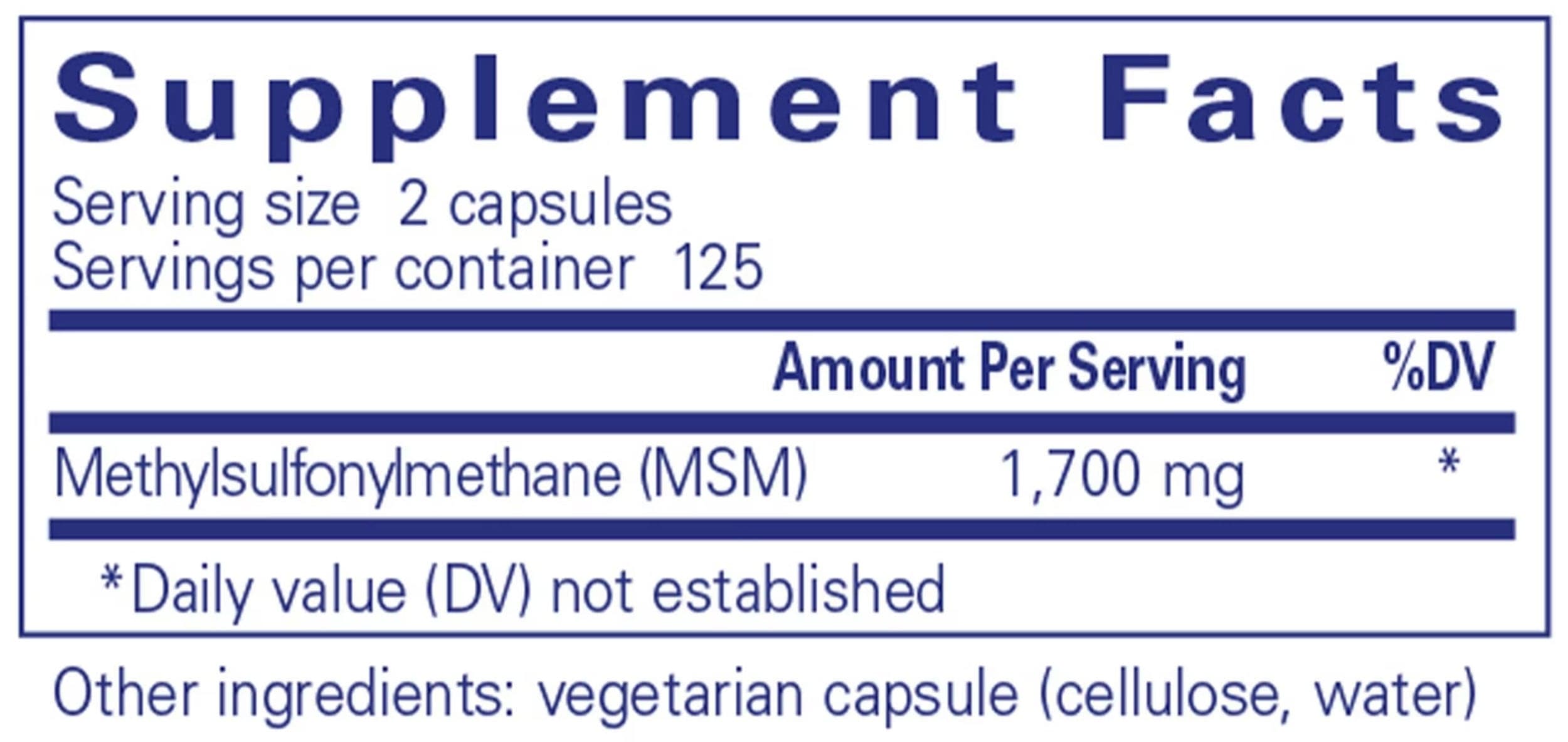 Pure Encapsulations MSM Ingredients