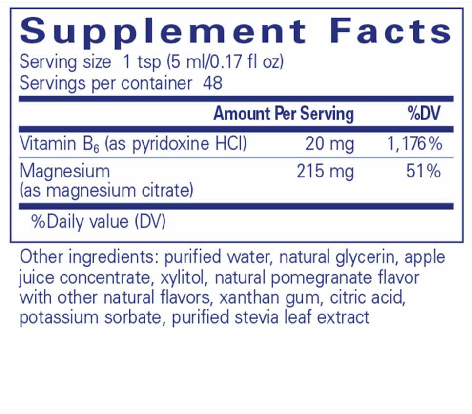Pure Encapsulations Magnesium liquid (as Magnesium Citrate) Ingredients