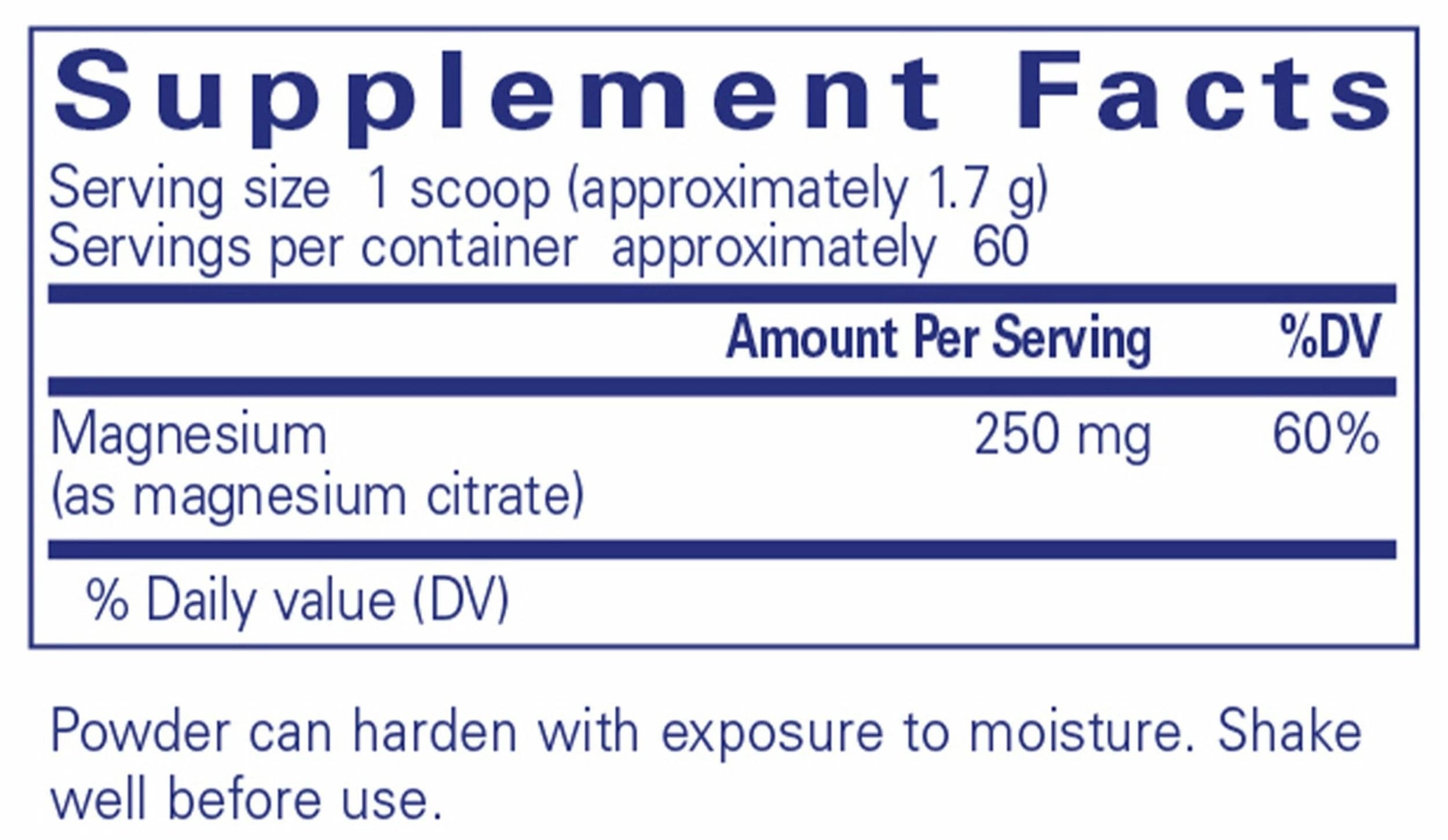 Pure Encapsulations Magnesium (Powder) Ingredients 