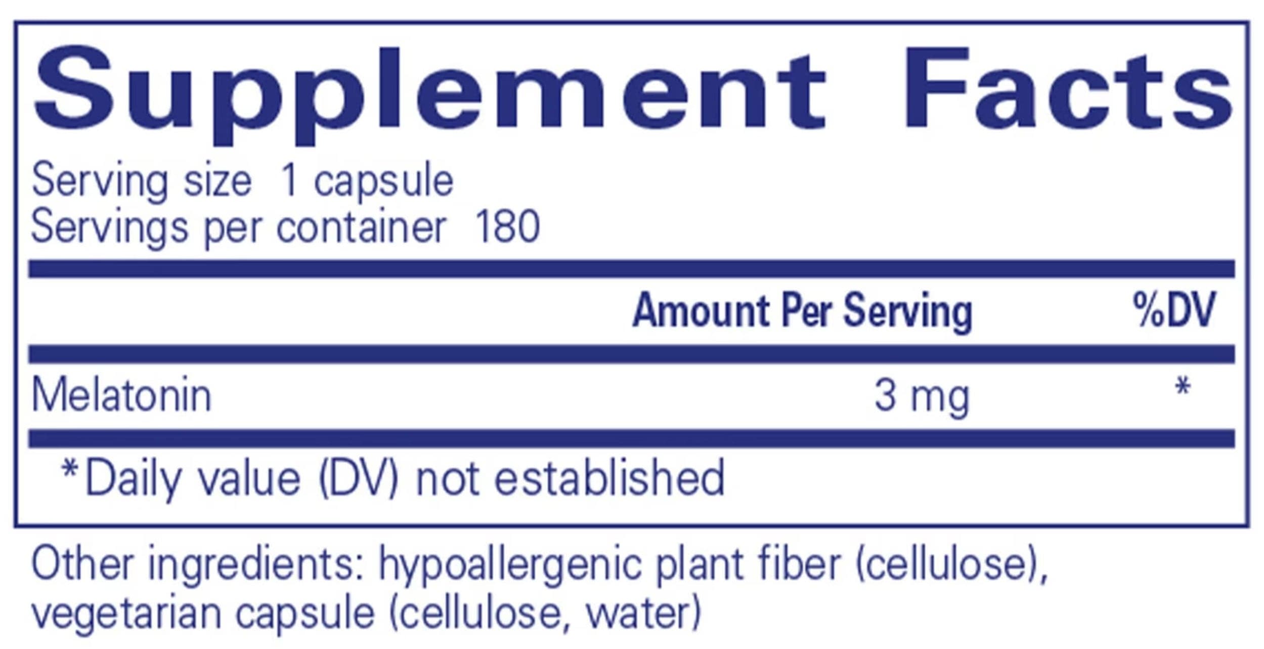 Pure Encapsulations Melatonin 3 mg Ingredients