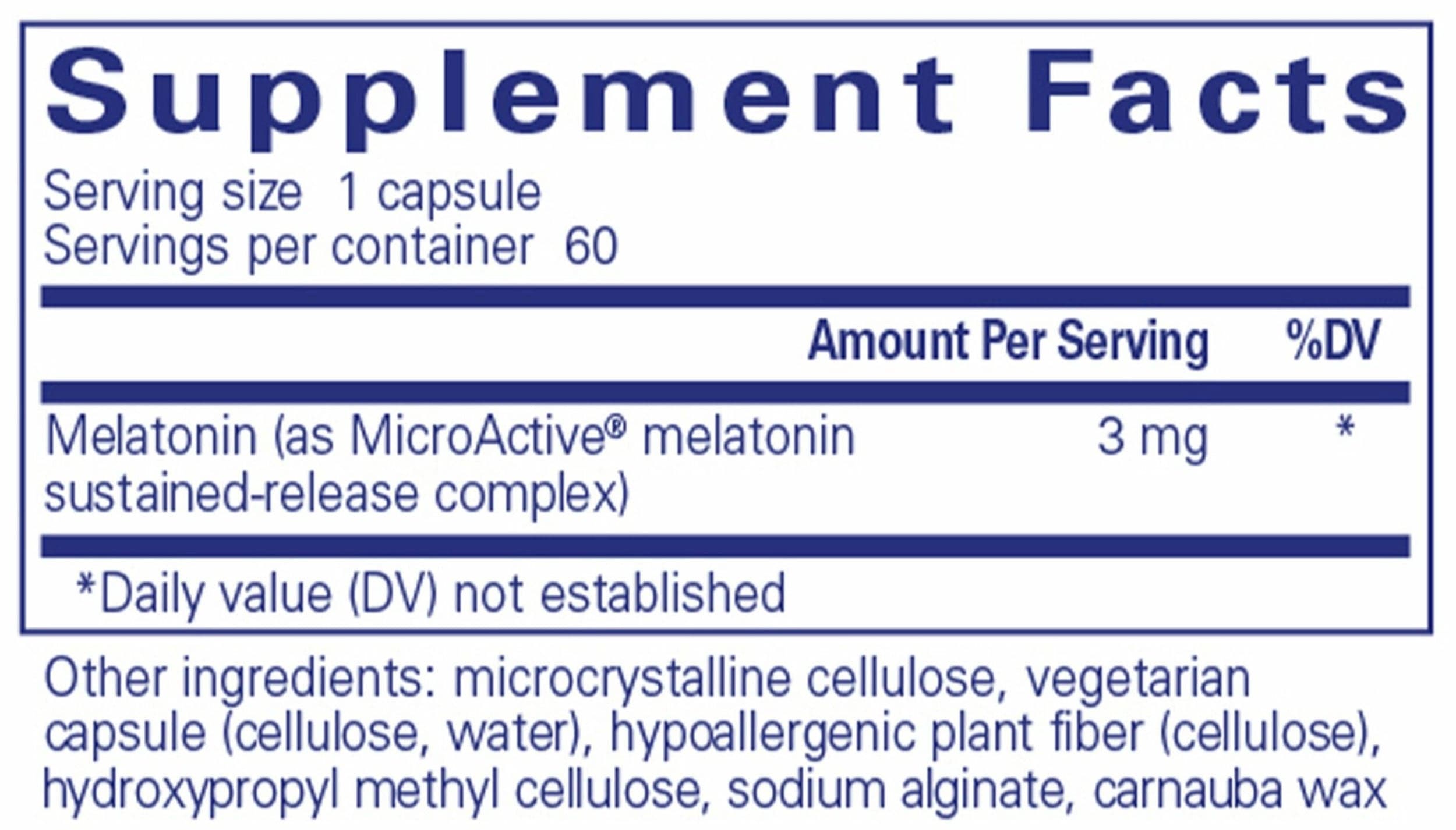 Pure Encapsulations Melatonin-SR Ingredients 